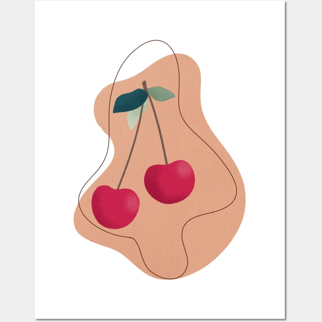 Modern Cherry Illustration Wall Art by Gush Art Studio 1